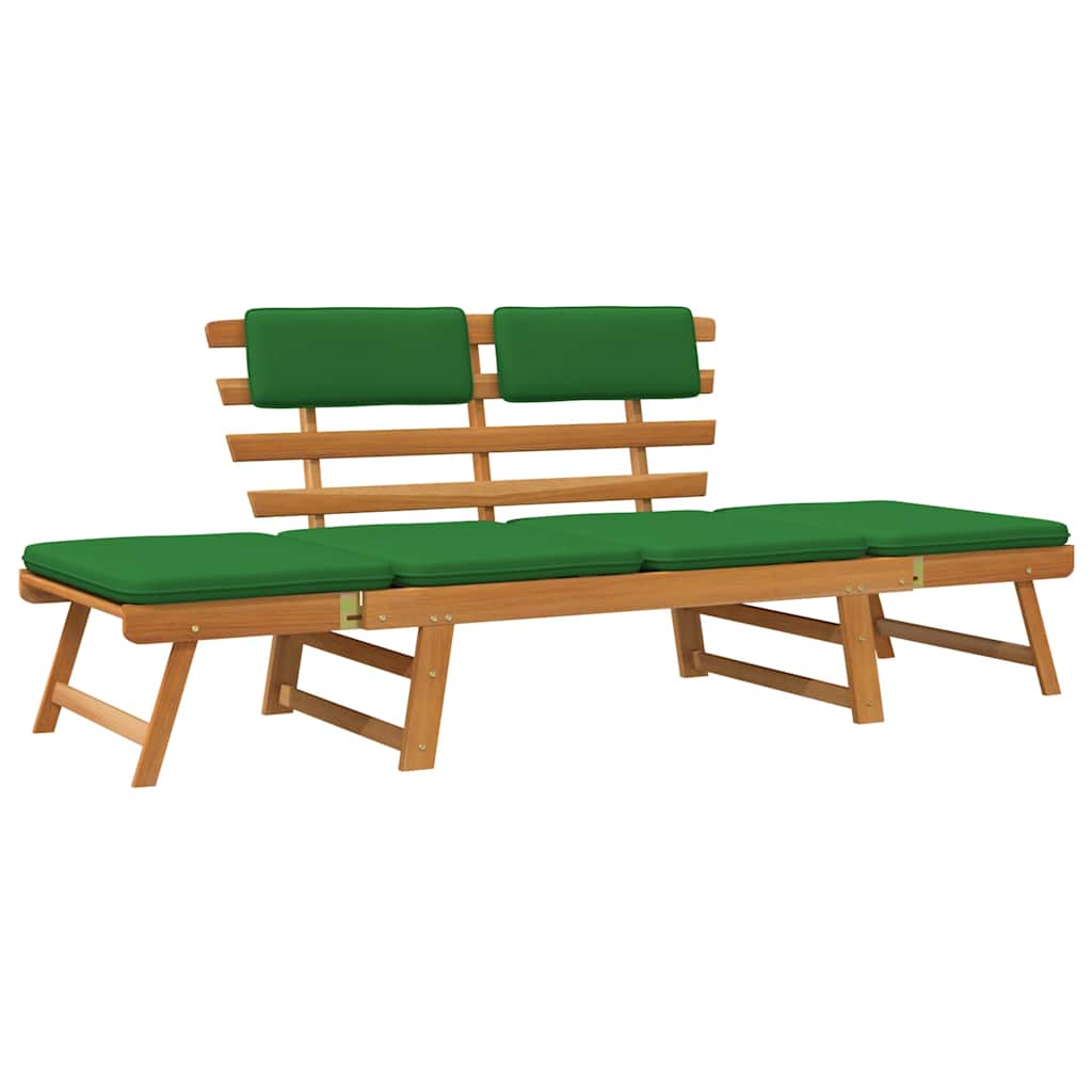 Vidaxl tuinbank met kussens 2-in-1 190 cm massief acaciahout