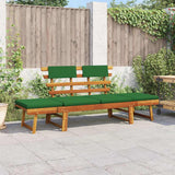 Vidaxl tuinbank met kussens 2-in-1 190 cm massief acaciahout