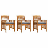 Vidaxl tuinstoelen 3 st met kussens massief acaciahout