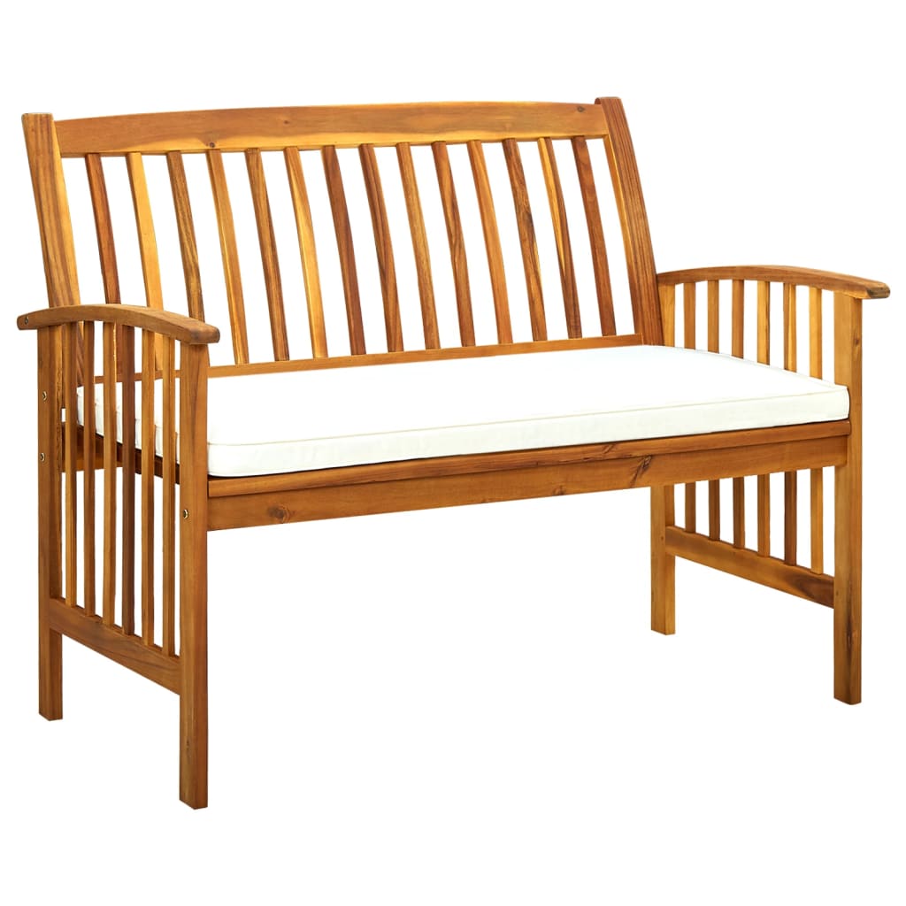Vidaxl tuinbank met kussen 119 cm massief acaciahout