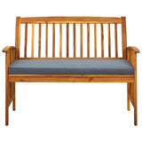 Vidaxl tuinbank met kussen 119 cm massief acaciahout