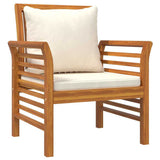 Vidaxl fauteuils 2 st met crèmewitte kussens massief acaciahout