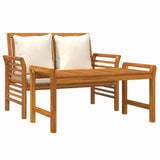 Vidaxl 2-delige loungeset met crèmewitte kussens massief hout