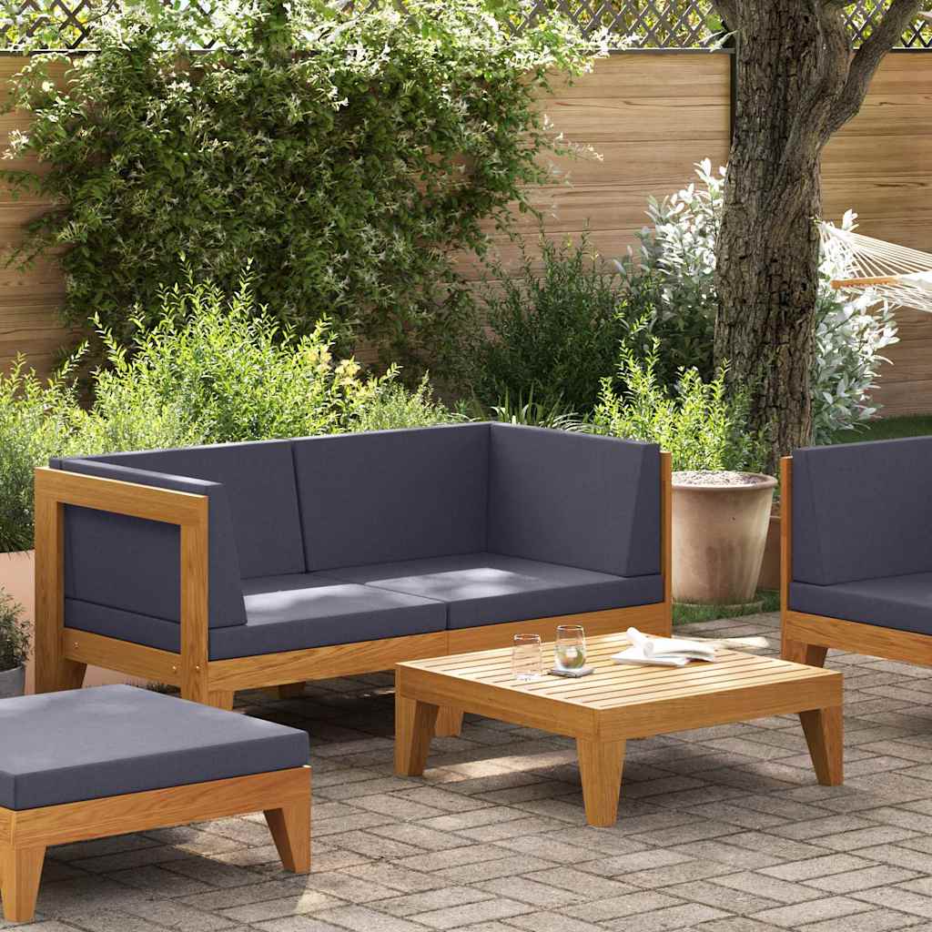 Vidaxl 2-delige loungeset met kussens massief acaciahout