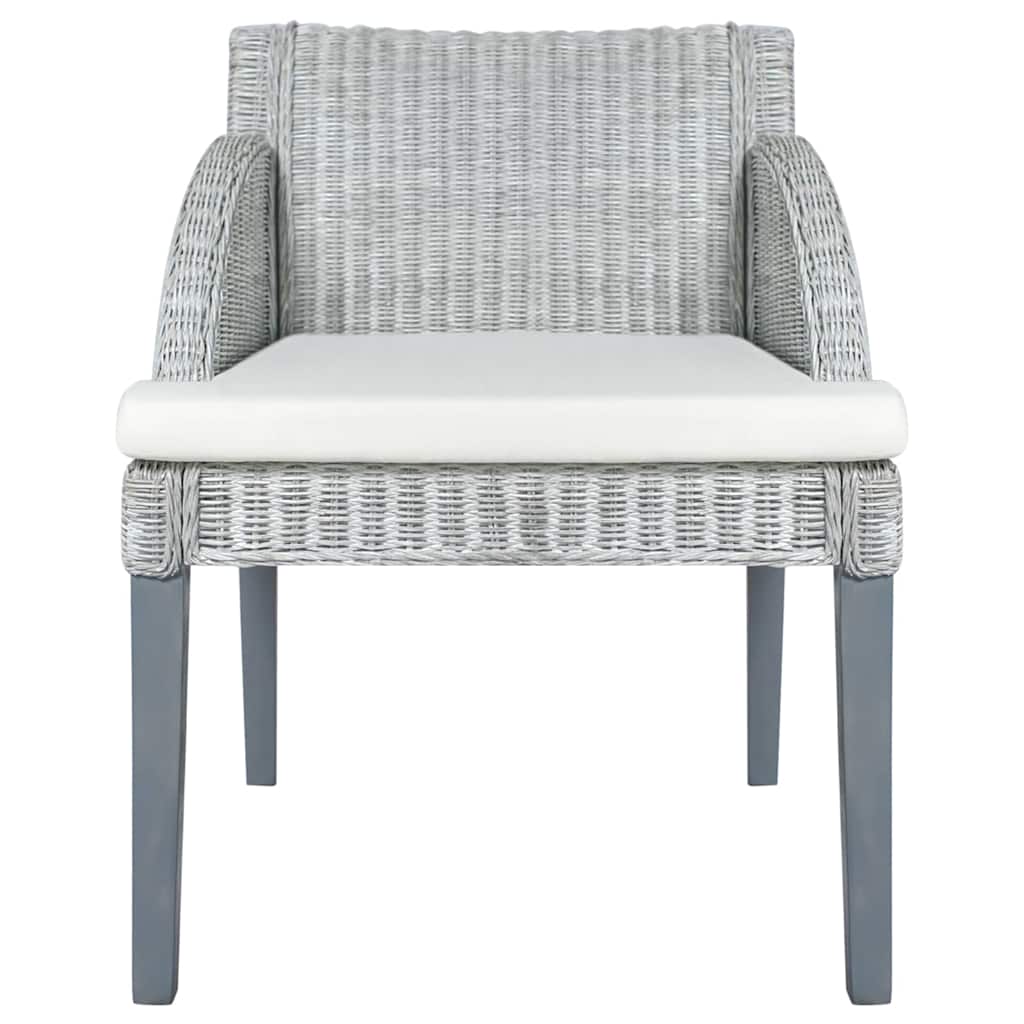 Vidaxl eetkamerstoelen 2 st met kussens natuurlijk rattan grijs