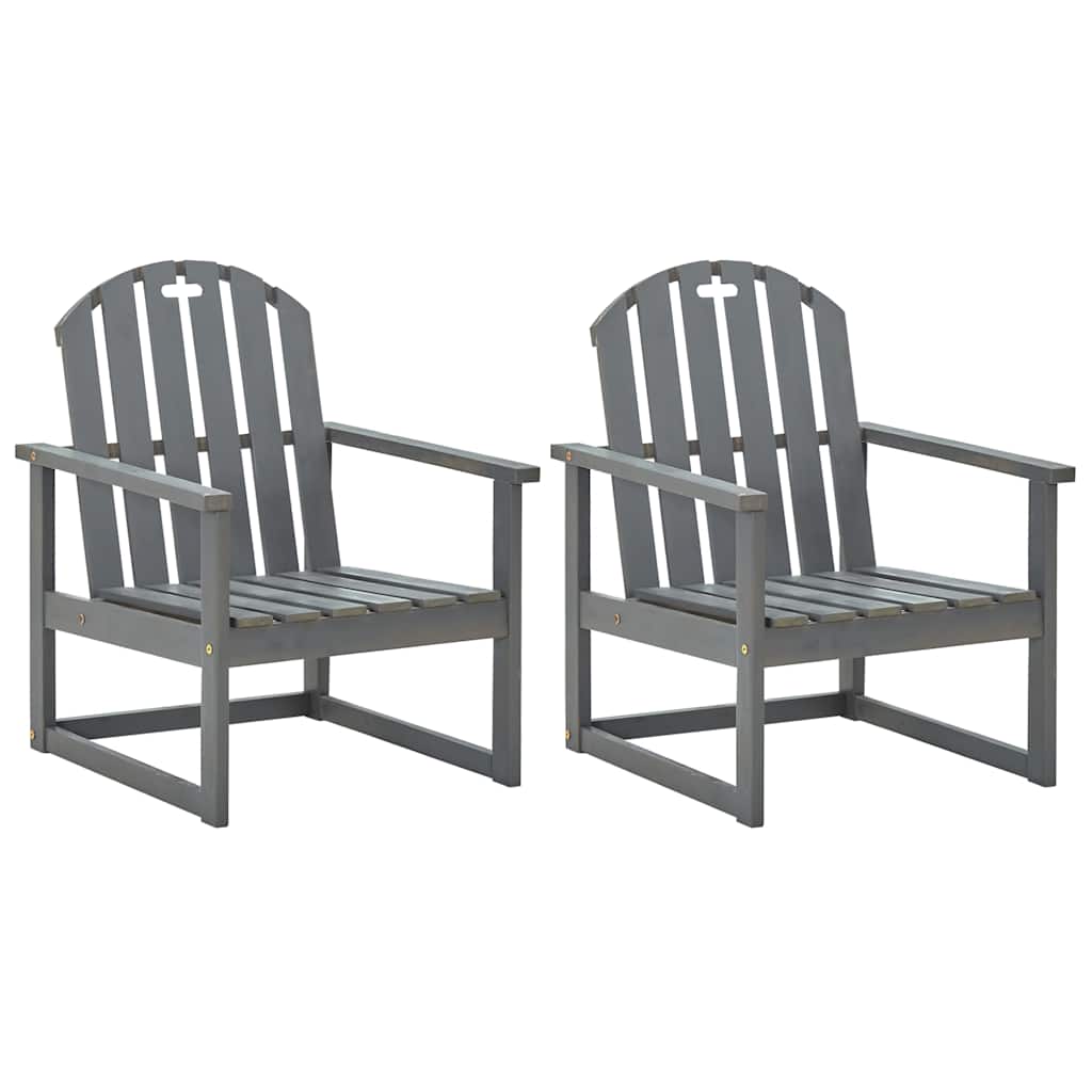 Vidaxl tuinstoelen 2 st massief acaciahout grijs