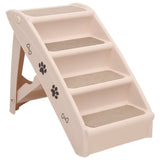 Vidaxl Dog Staircase pieghevole 62x40x49.5 cm Crema