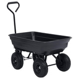 Vidaxl tuinkiepwagen 300 kg 75 l zwart