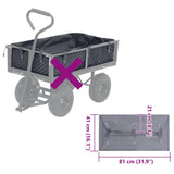 Vidaxl tuinwagenvoering 81x41x21 cm stof donkergrijs