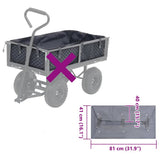Vidaxl tuinwagenvoering 81x41x40 cm stof donkergrijs