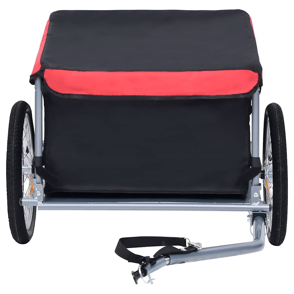 Vidaxl fietstrailer 65 kg zwart en rood