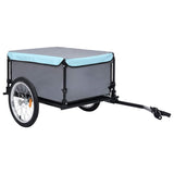 Vidaxl fietstrailer 65 kg zwart en blauw