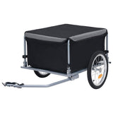 Vidaxl fietstrailer 65 kg zwart en grijs