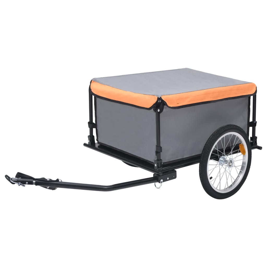 Vidaxl cykeltrailer 65 kg grå og orange