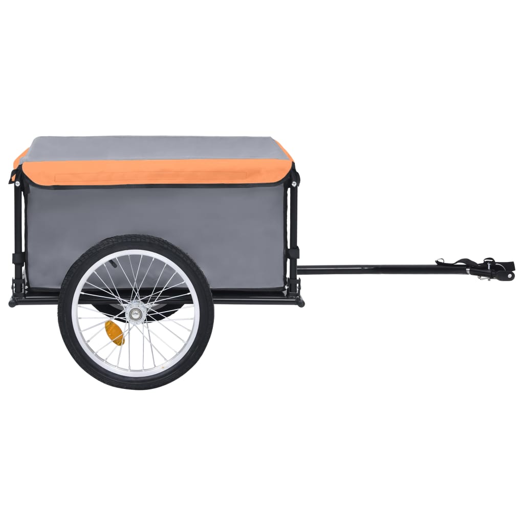 Vidaxl cykeltrailer 65 kg grå og orange