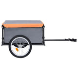 Vidaxl cykeltrailer 65 kg grå og orange