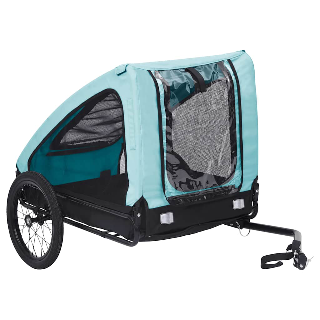 Vidaxl Dog Bike Trailer blau und schwarz