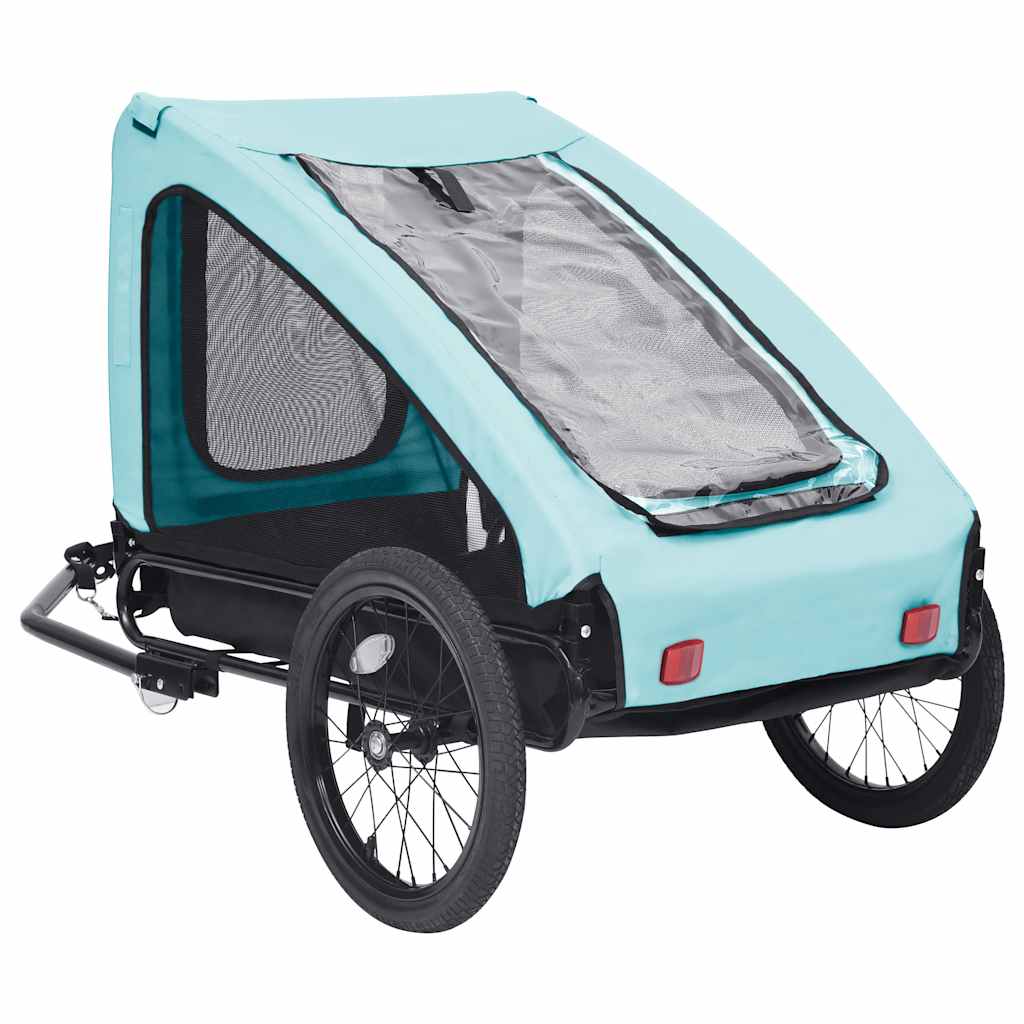 Vidaxl Dog Bike Trailer blau und schwarz