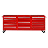 Vidaxl Tool Trolley con 15 cajones de acero rojo