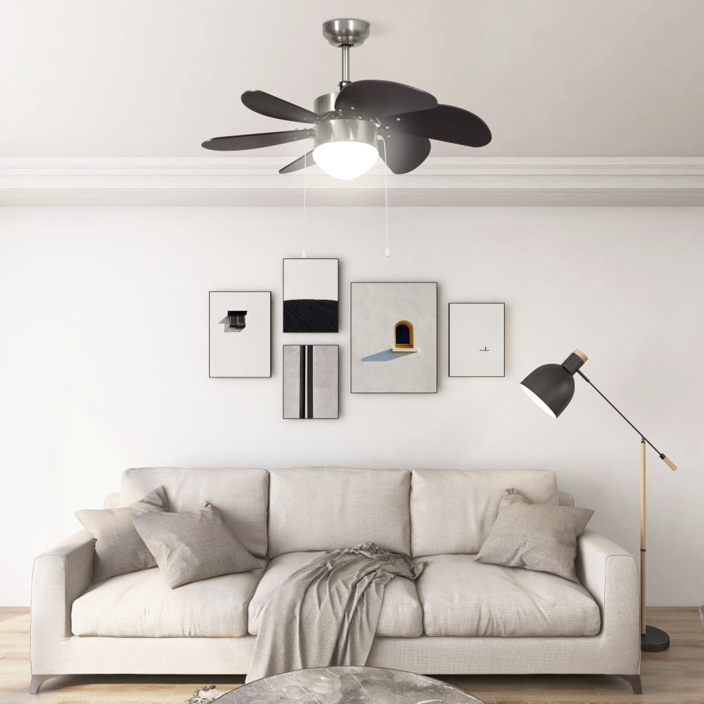 Vidaxl tering Fan mat Lampe 76 cm donkelbrong