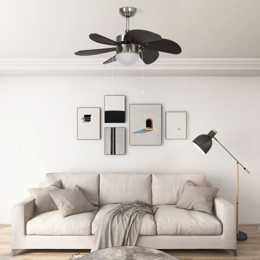 Vidaxl tering Fan mat Lampe 76 cm donkelbrong