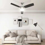 Vidaxl plafondventilator met lamp afstandsbediening 108 cm donkerbruin