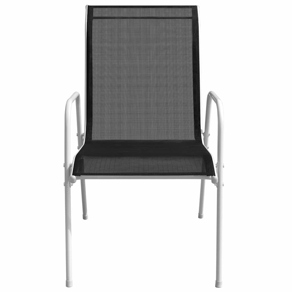Vidaxl tuinstoelen stapelbaar 2 st staal en textileen zwart