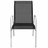 Vidaxl tuinstoelen stapelbaar 2 st staal en textileen zwart