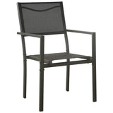Vidaxl tuinstoelen 2 st textileen en staal zwart en antracietkleurig