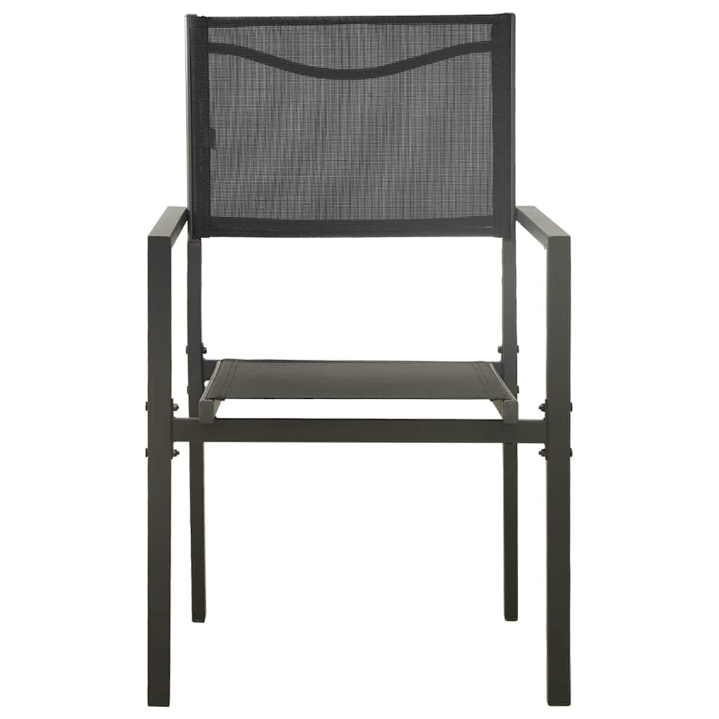 Vidaxl tuinstoelen 2 st textileen en staal zwart en antracietkleurig
