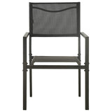 Vidaxl tuinstoelen 2 st textileen en staal zwart en antracietkleurig