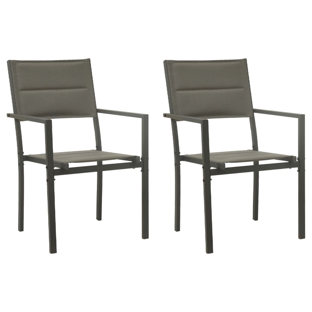 Vidaxl tuinstoelen 2 st textileen en staal grijs en antracietkleurig