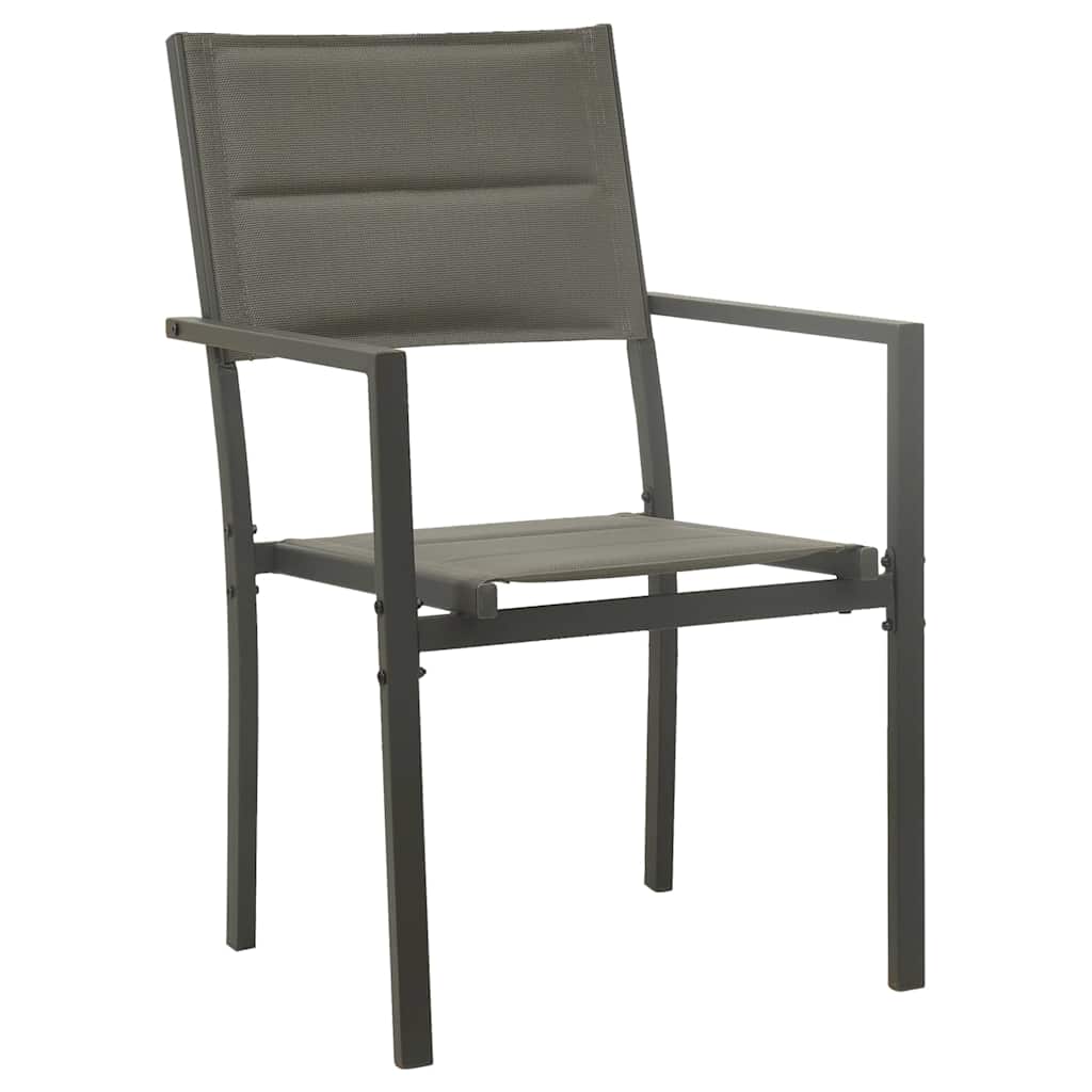Vidaxl tuinstoelen 2 st textileen en staal grijs en antracietkleurig