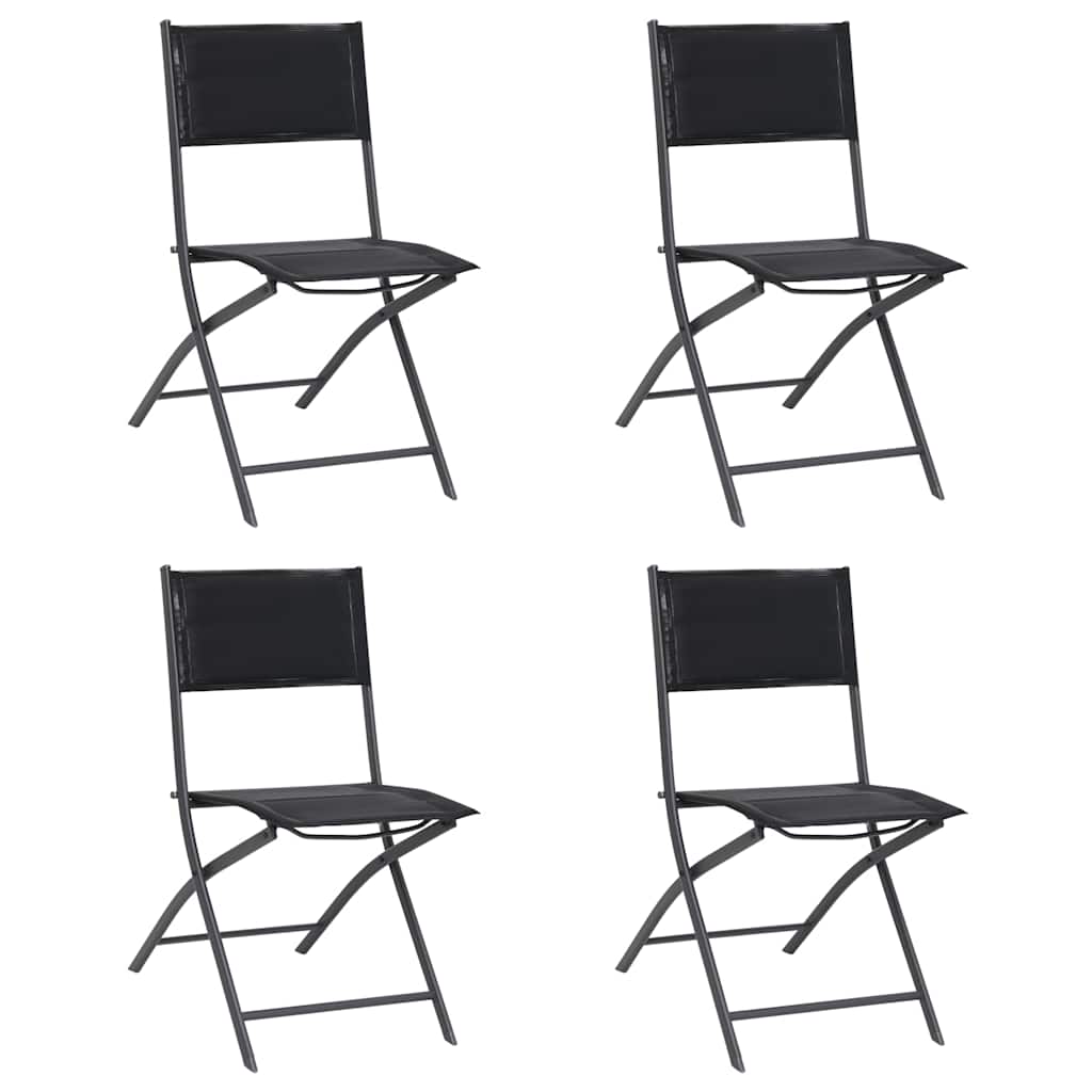 Vidaxl tuinstoelen inklapbaar 4 st staal en textileen