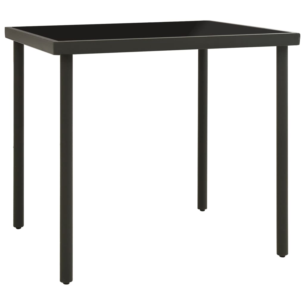Vidaxl tuintafel 80x80x72 cm glas en staal antracietkleurig