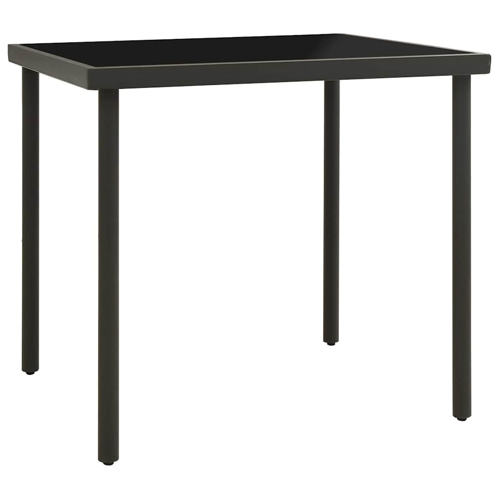 Vidaxl tuintafel 80x80x72 cm glas en staal antracietkleurig