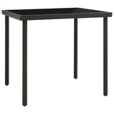 Vidaxl tuintafel 80x80x72 cm glas en staal antracietkleurig