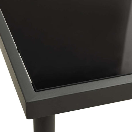 Vidaxl tuintafel 80x80x72 cm glas en staal antracietkleurig