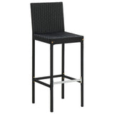 Vidaxl tuinbarkrukken met kussens 2 st poly rattan zwart