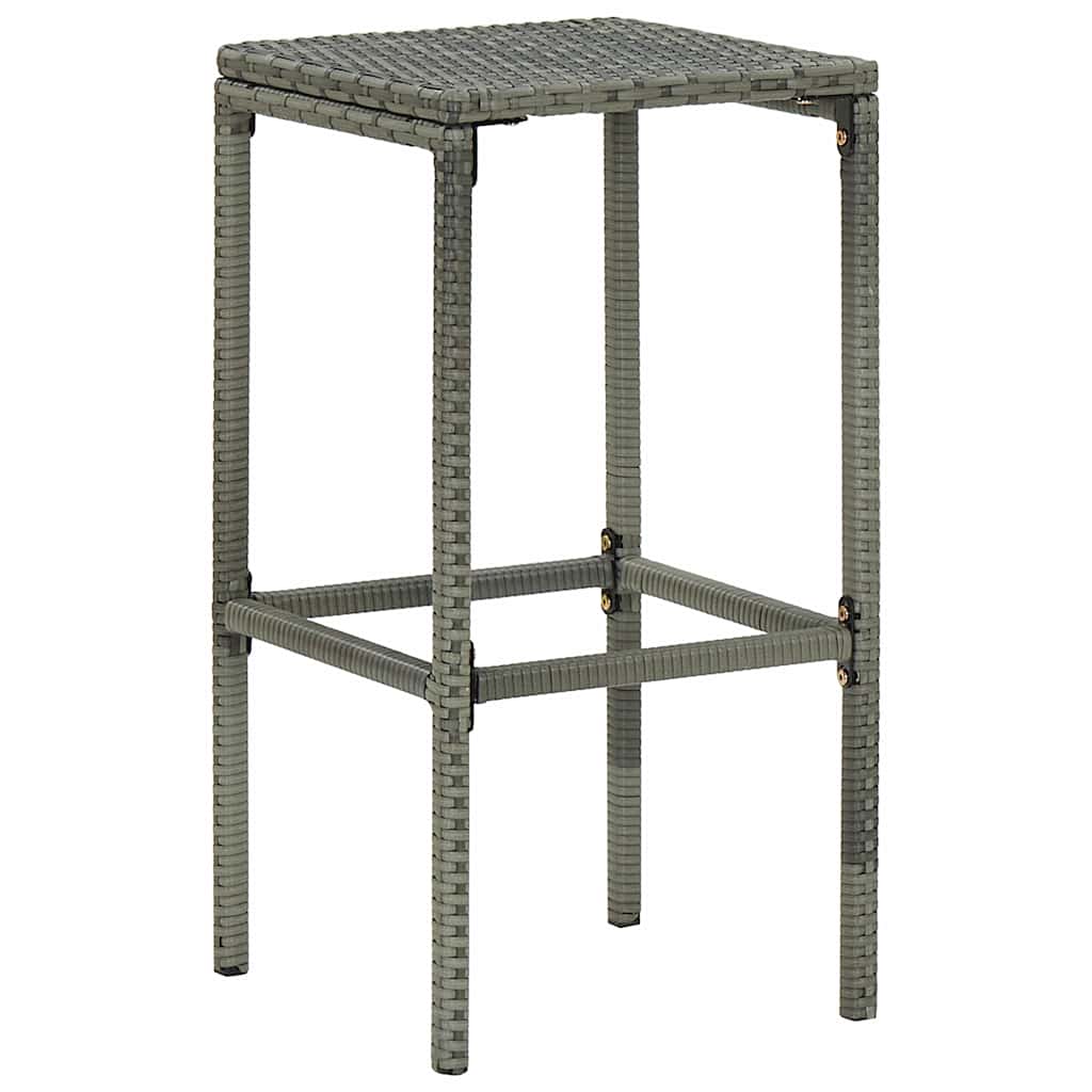 Vidaxl barkrukken met kussens 2 st poly rattan grijs