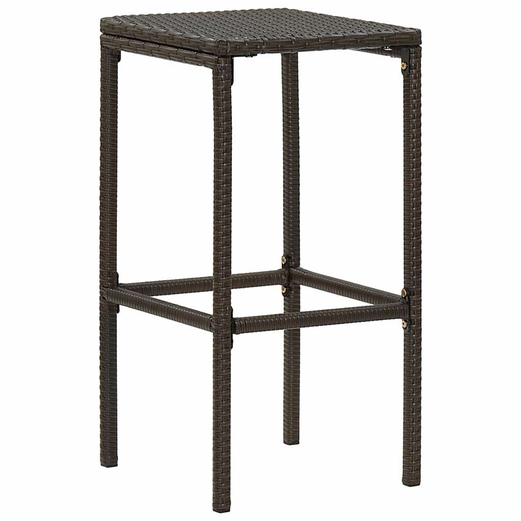 Vidaxl barkrukken met kussens 4 st poly rattan bruin