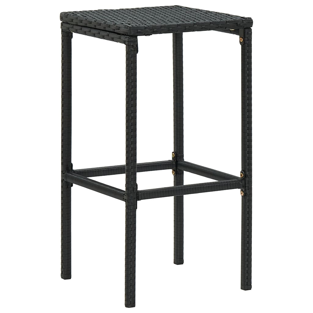 Vidaxl barkrukken 6 st met kussens poly rattan zwart