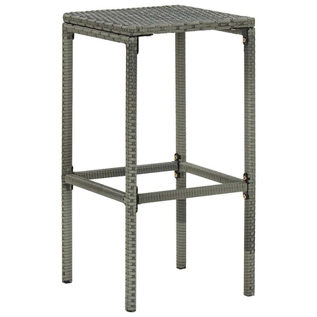 Vidaxl barkrukken 6 st met kussens poly rattan grijs