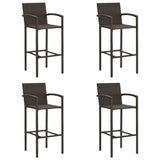 Vidaxl barkrukken 4 st poly rattan bruin