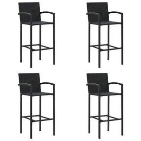 Vidaxl barkrukken 4 st poly rattan zwart