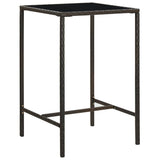 Vidaxl tuinbartafel 70x70x110 cm poly rattan en glas bruin