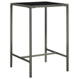 Vidaxl tuinbartafel 70x70x110 cm poly rattan en glas grijs