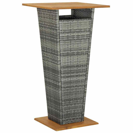 Vidaxl bartafel 60x60x110 cm poly rattan en massief acaciahout grijs