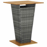 Vidaxl bartafel 80x80x110 cm poly rattan en massief acaciahout grijs