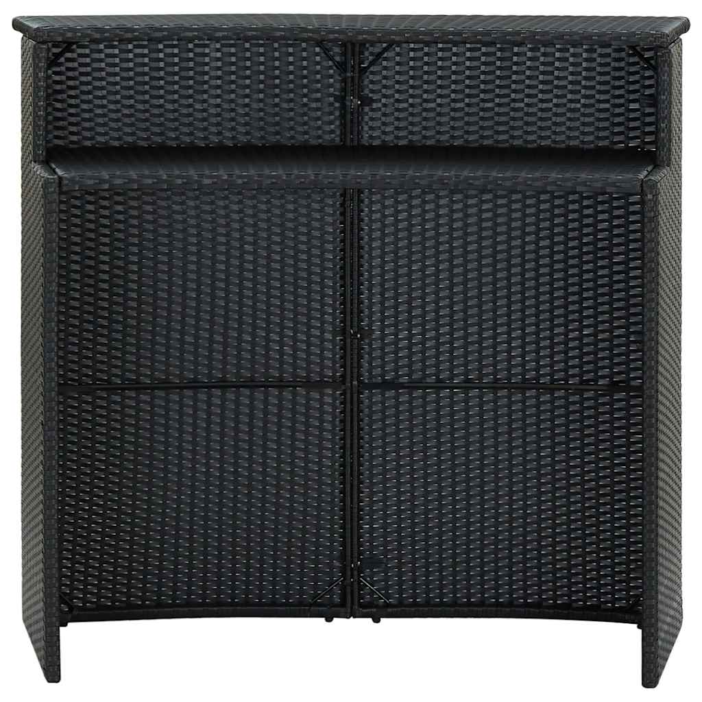 Vidaxl tuinbartafel 120x55x110 cm poly rattan zwart